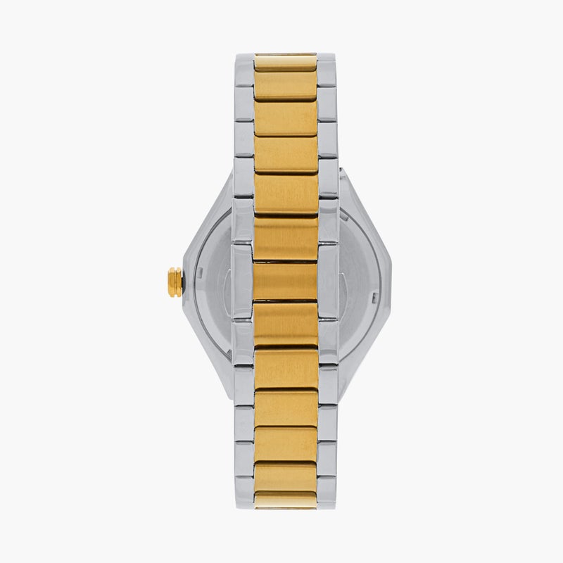 Omax Men's Green Dial Watch with Gold and Silver Band - Image 3